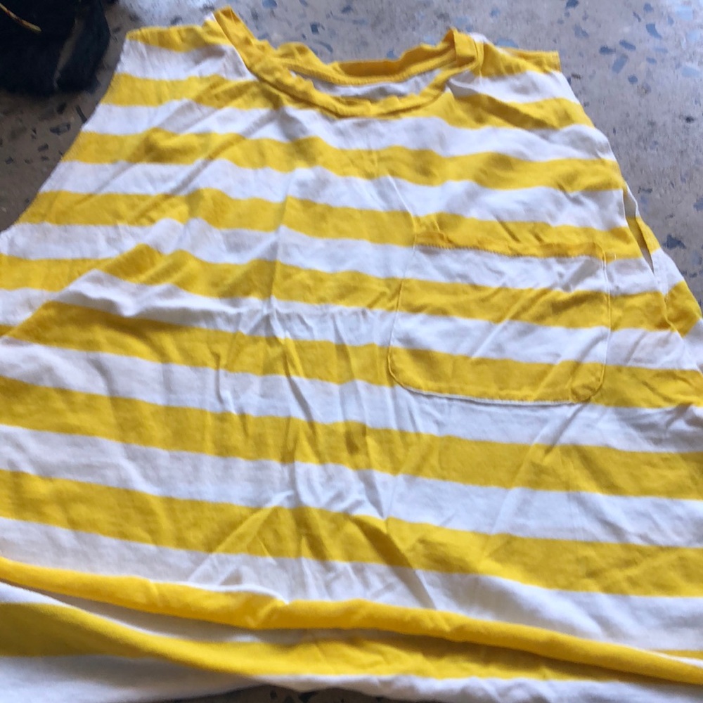 A aerie tank top. Yellow and white Striped